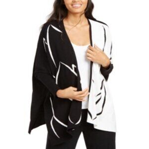Alfani Women's Two-Tone Open-Front Poncho Cardigan - XL